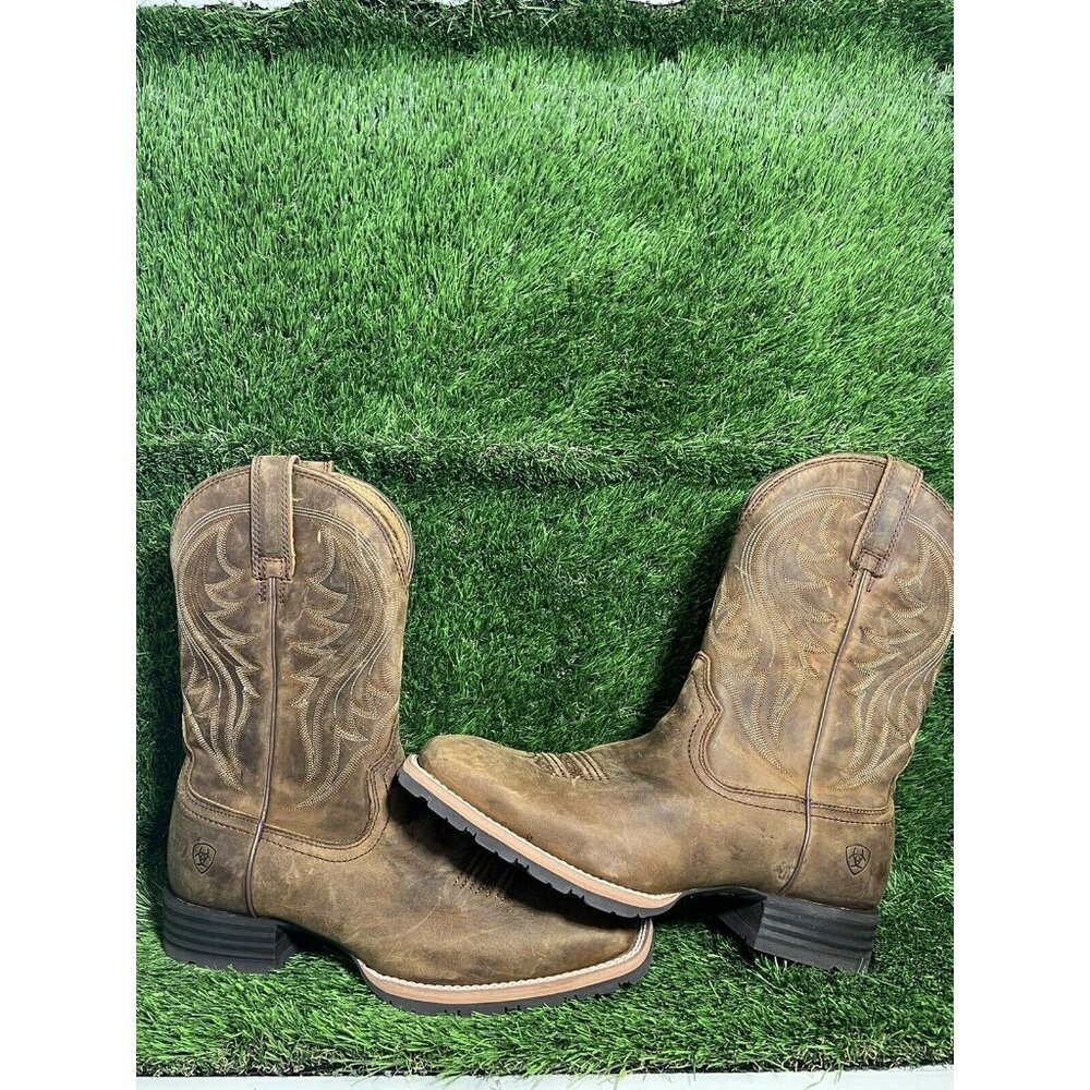 New Ariat® Sz 11D Mens Hybrid Rancher Distressed Brown Square Toe Boots 10023175